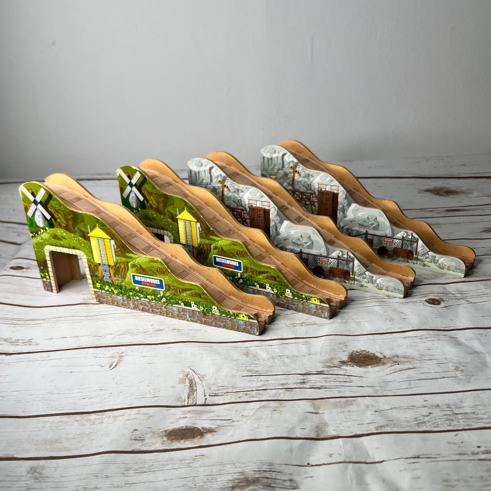 Learning Curve Wooden Railway Bridge Ramps Multicolor Dieselworks Mountain 4pc